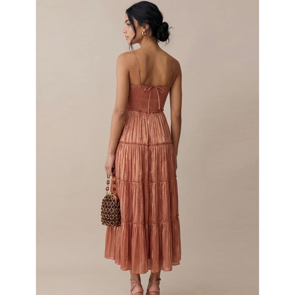 New O.P.T east cowboy copper midi dress $172 sz XL - Picture 2 of 7